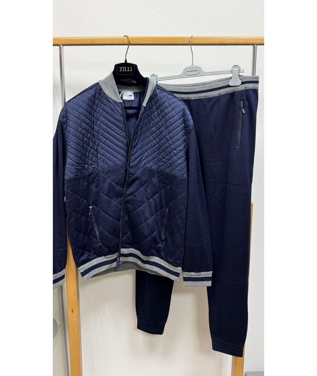 ZILLI Темно-синий шелковый спортивный костюм, фото 9