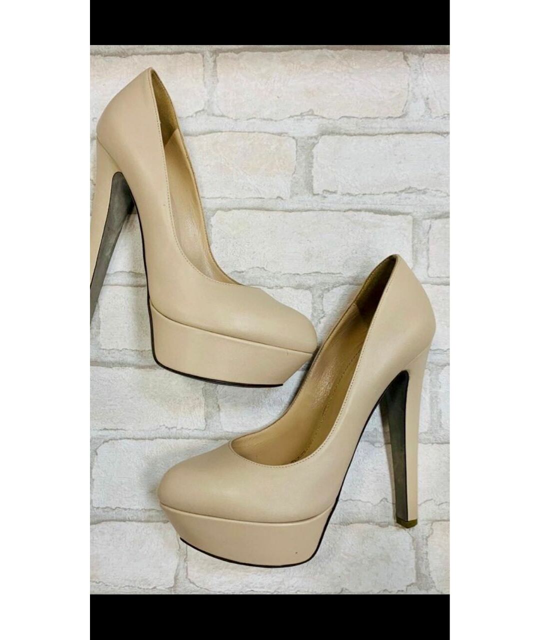 SERGIO ROSSI Бежевые кожаные туфли, фото 3