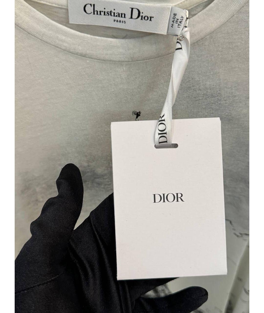 CHRISTIAN DIOR Белая хлопковая футболка, фото 7