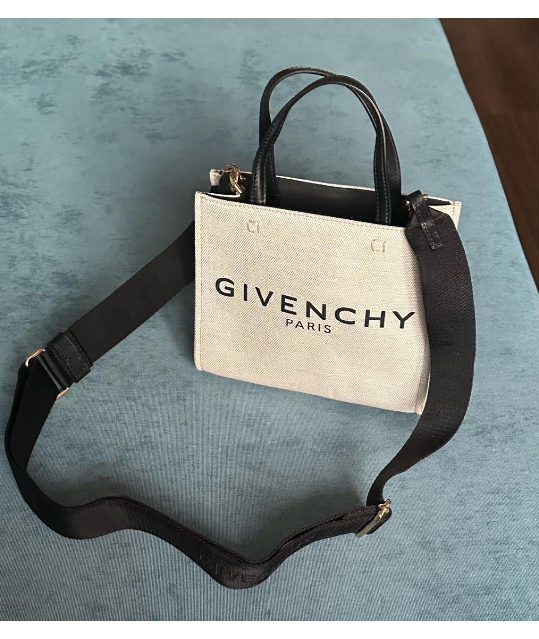 GIVENCHY Бежевая хлопковая сумка тоут, фото 5