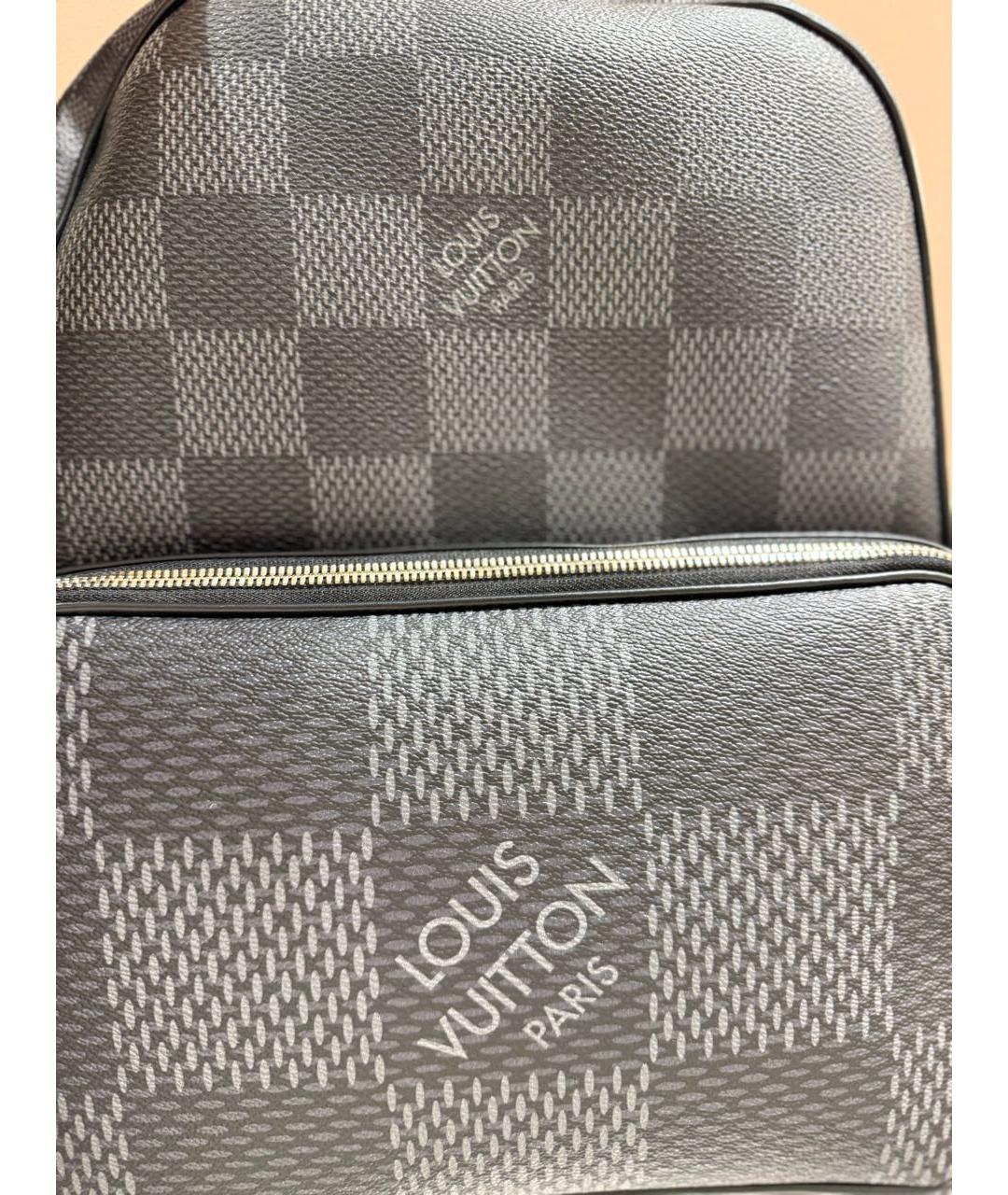 LOUIS VUITTON Серый кожаный рюкзак, фото 3