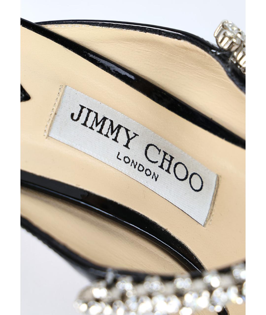 JIMMY CHOO Черные кожаные мюли, фото 5