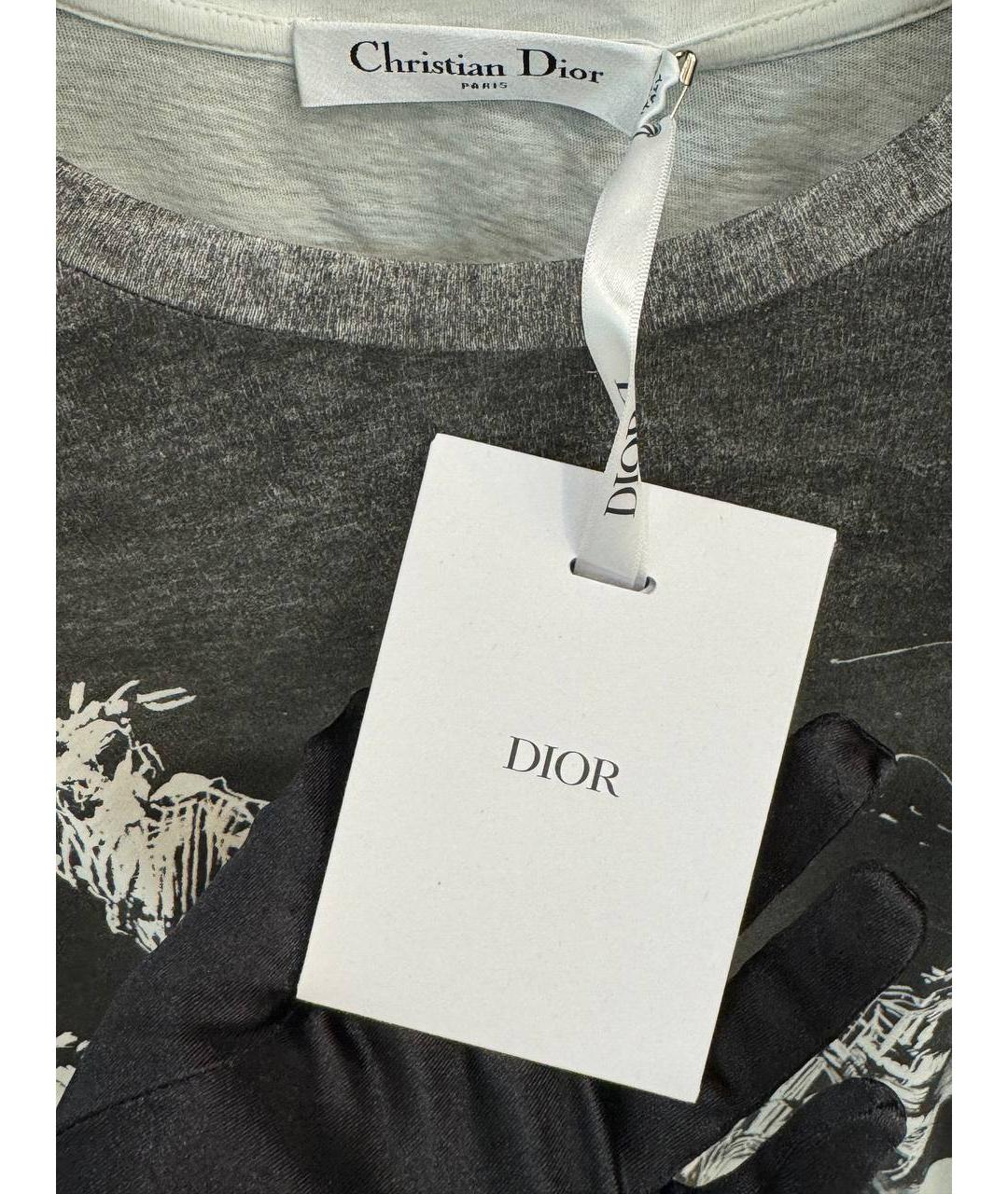 CHRISTIAN DIOR Мульти хлопковая футболка, фото 4