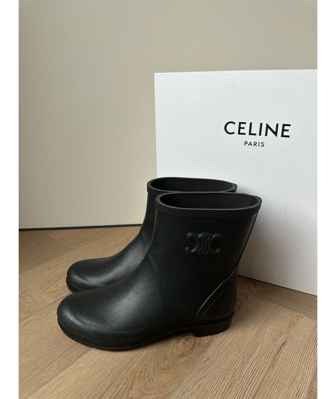 CELINE Черные резиновые сапоги, фото 7