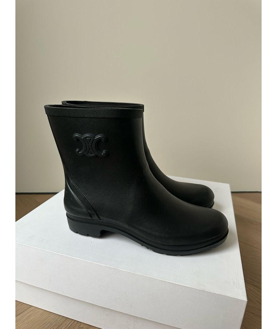 CELINE Черные резиновые сапоги, фото 6