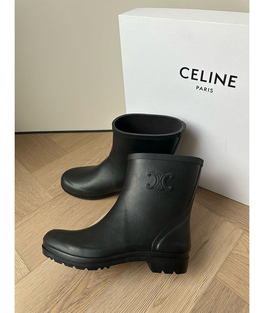 CELINE Черные резиновые сапоги, фото 2