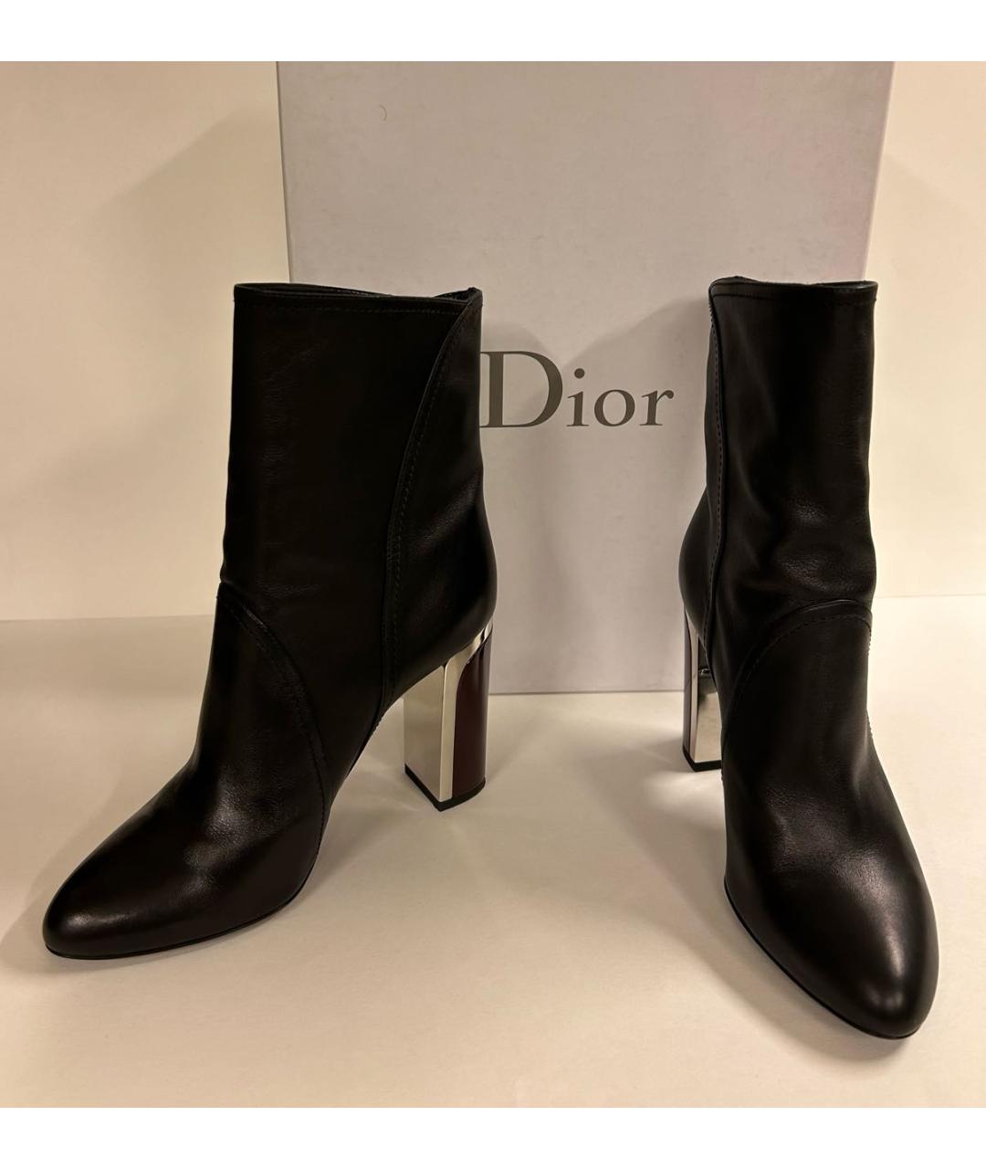 CHRISTIAN DIOR Черные кожаные полусапоги, фото 5