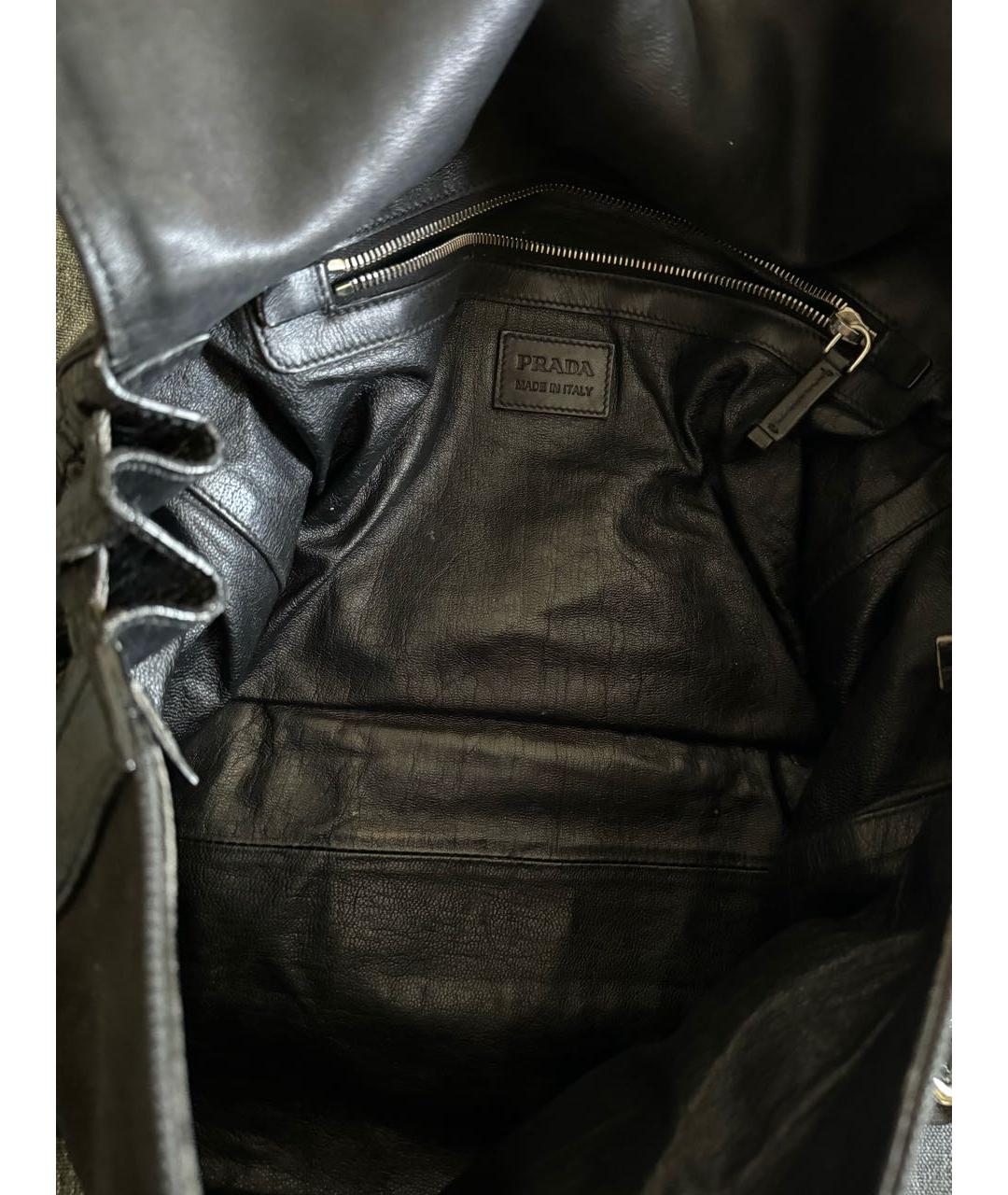 PRADA Черная тканевая сумка тоут, фото 2