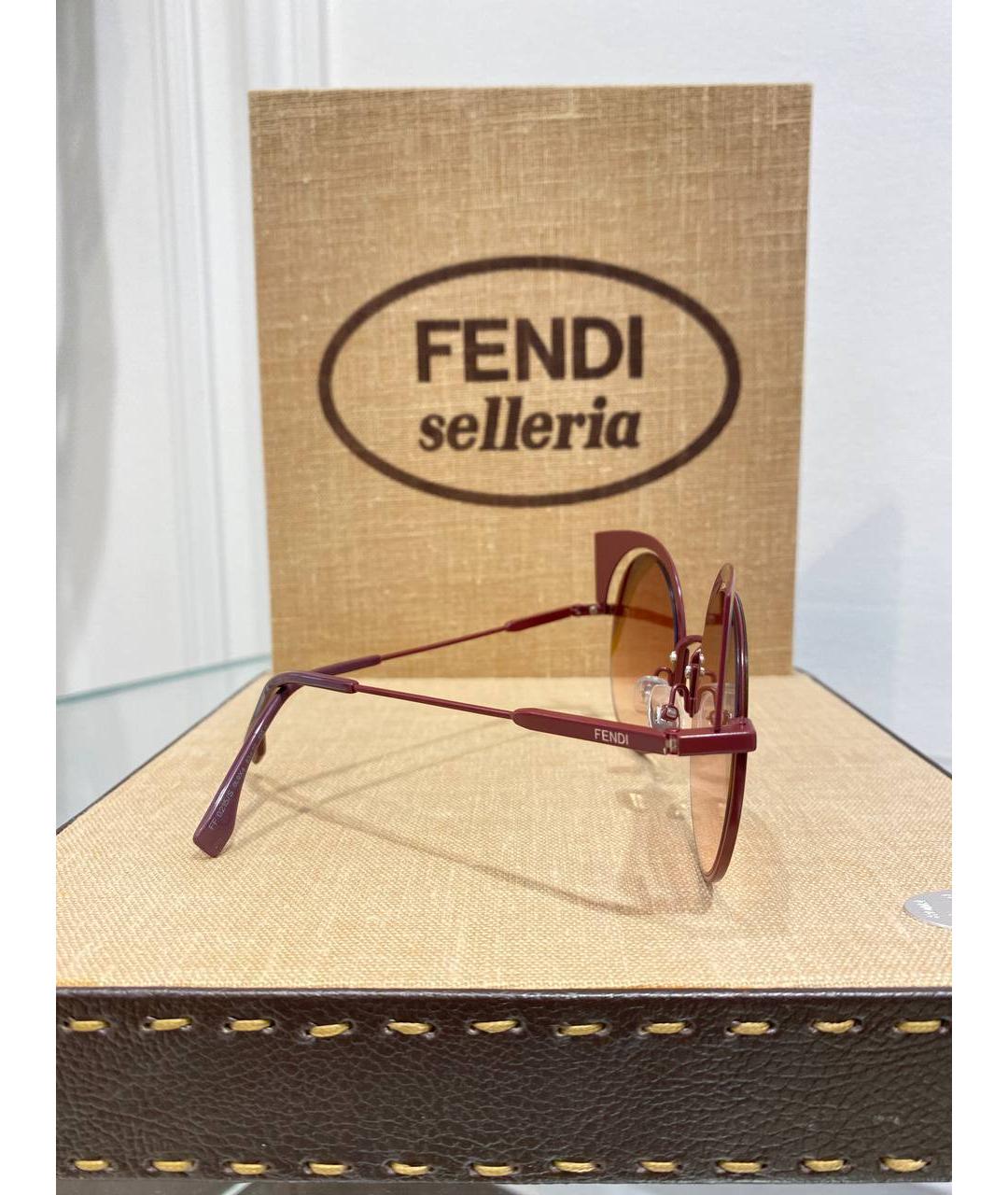 FENDI Бежевые солнцезащитные очки, фото 2