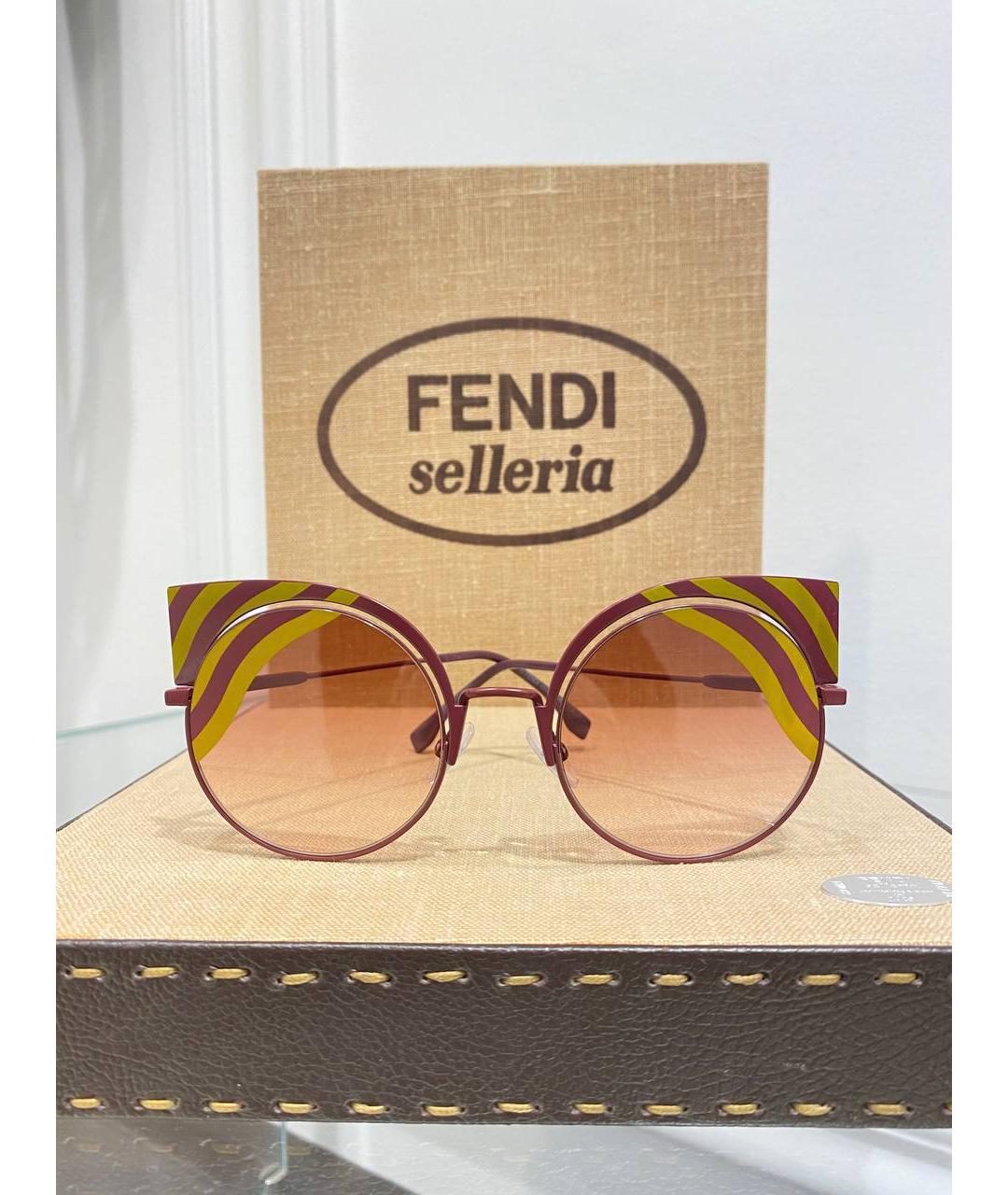 FENDI Бежевые солнцезащитные очки, фото 4