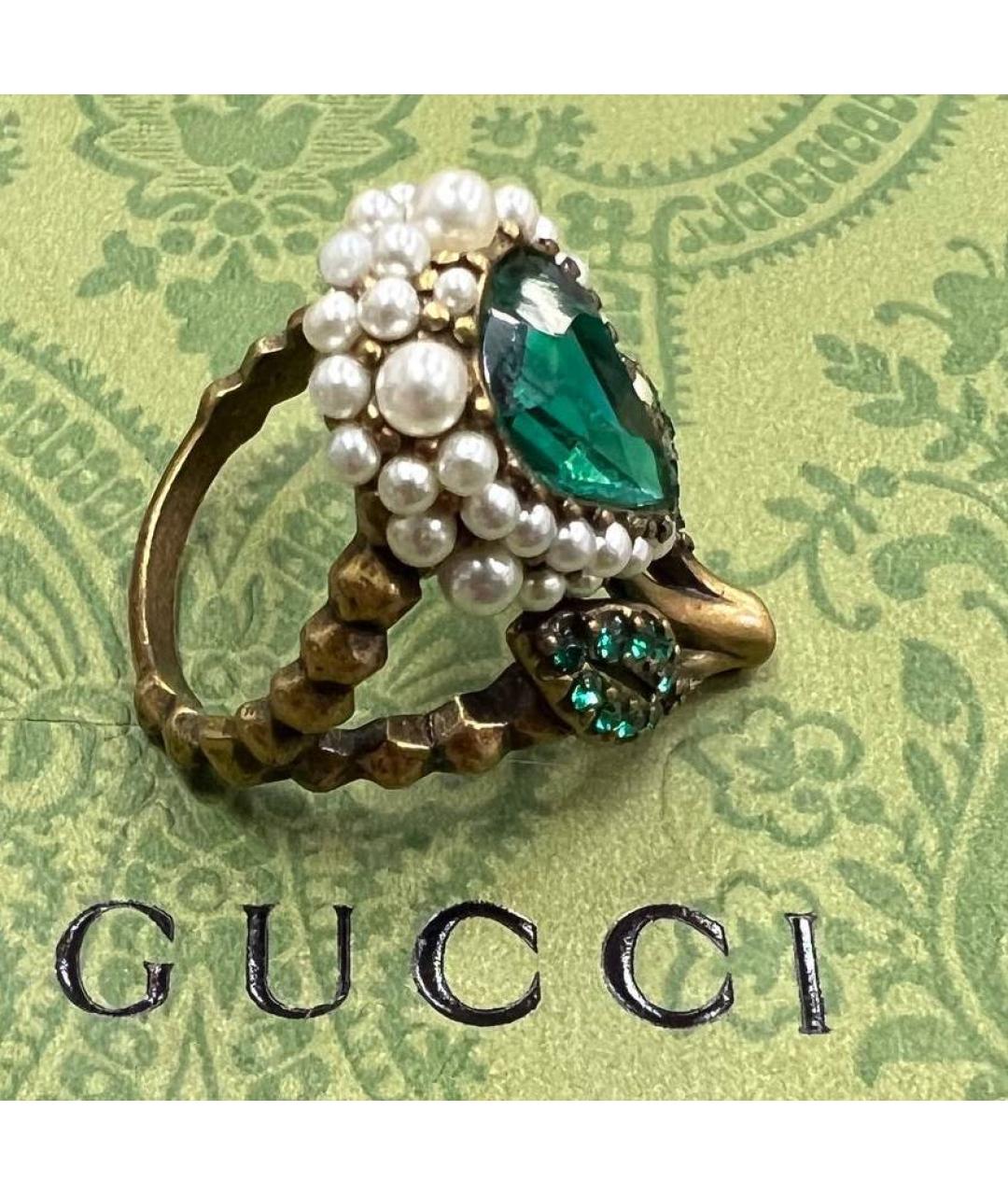 GUCCI Зеленые металлическое кольцо, фото 3