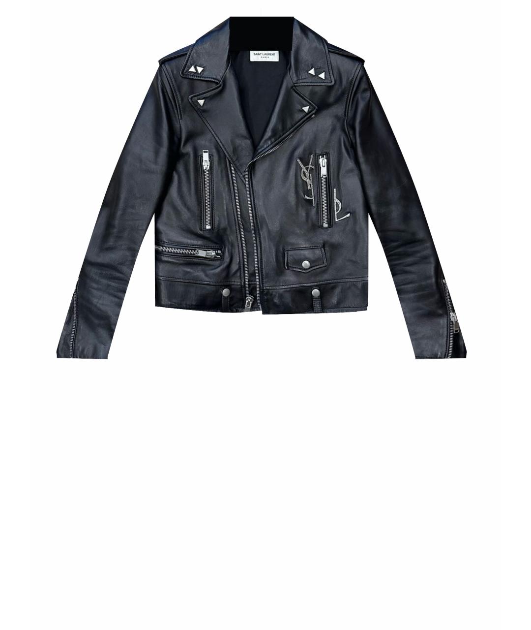 SAINT LAURENT Черная кожаная куртка, фото 1