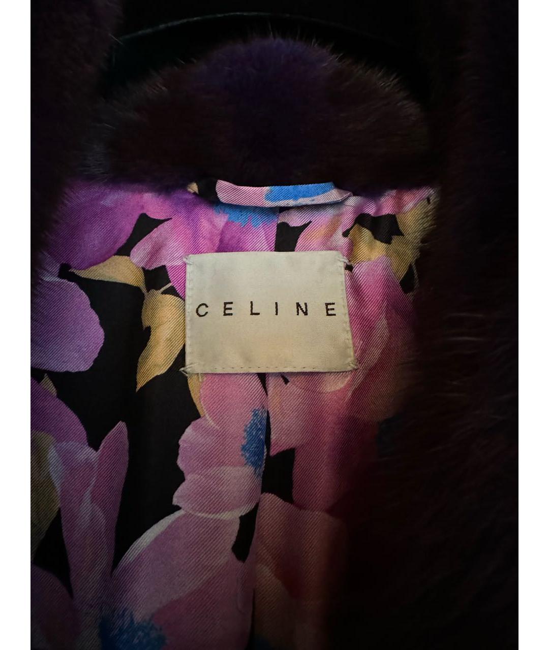 CELINE Фиолетовая меховая шуба, фото 5