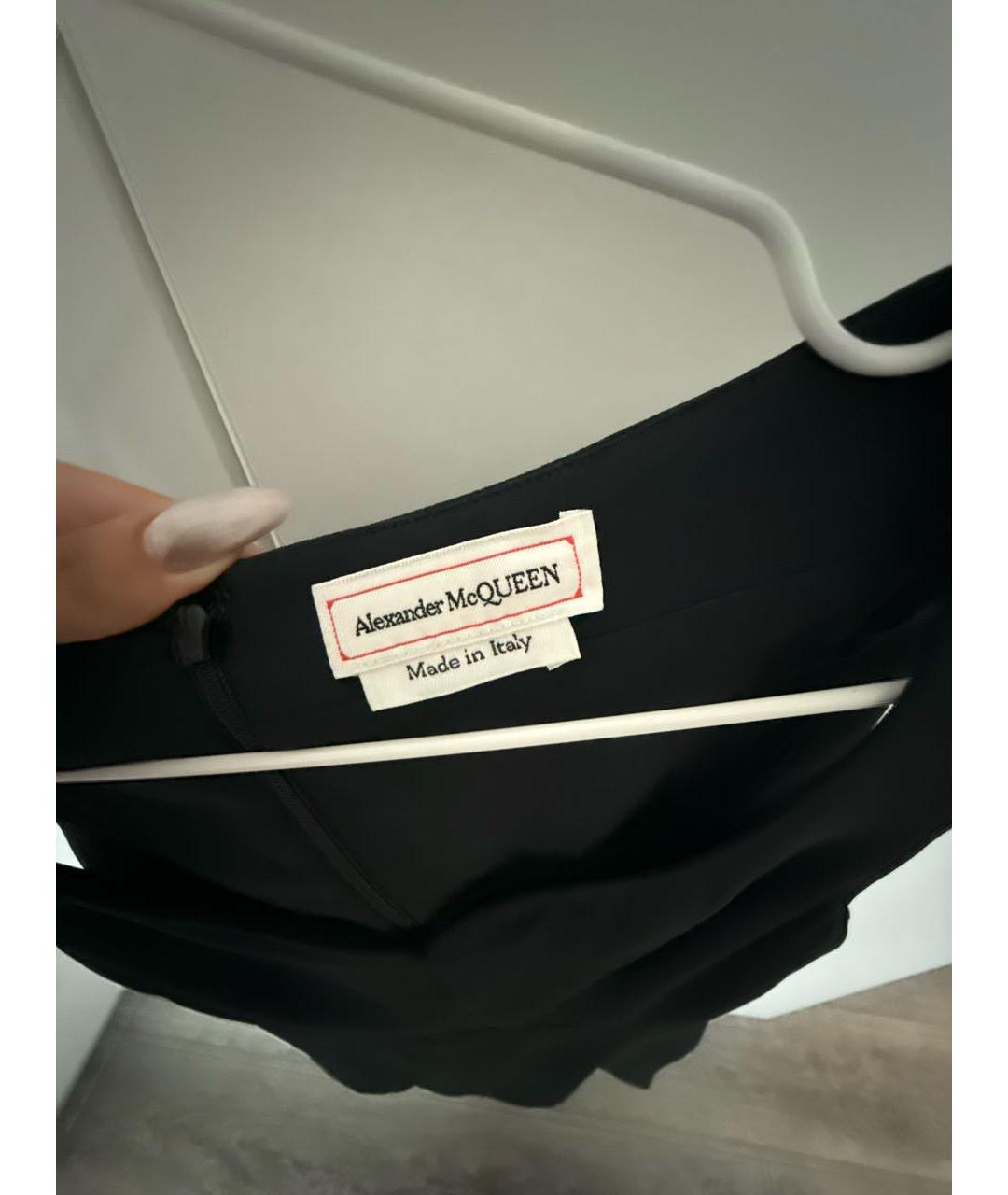 ALEXANDER MCQUEEN Черное вискозное коктейльное платье, фото 3