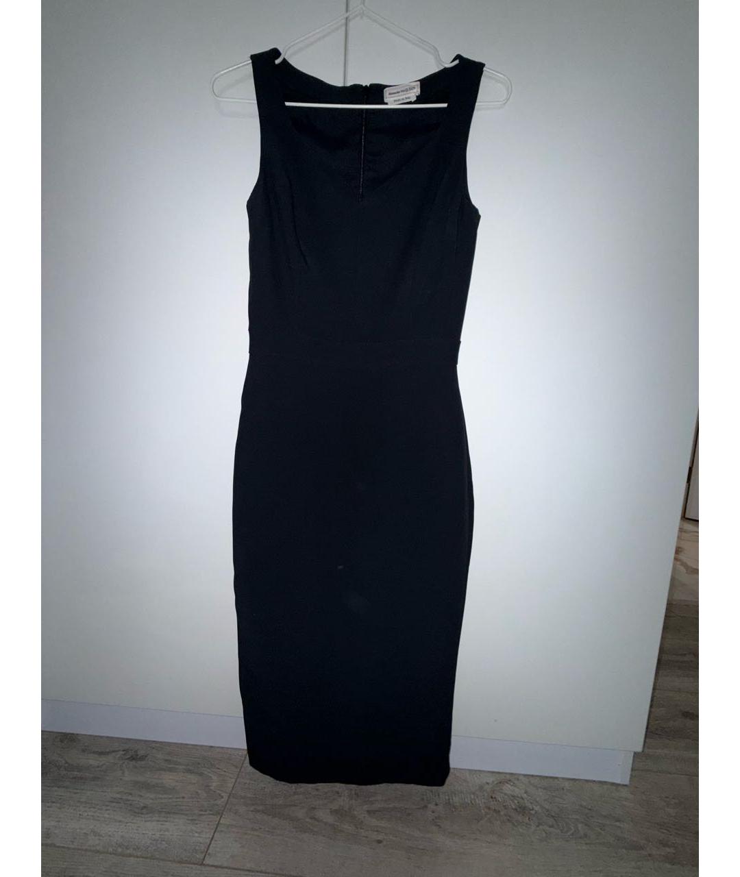 ALEXANDER MCQUEEN Черное вискозное коктейльное платье, фото 9