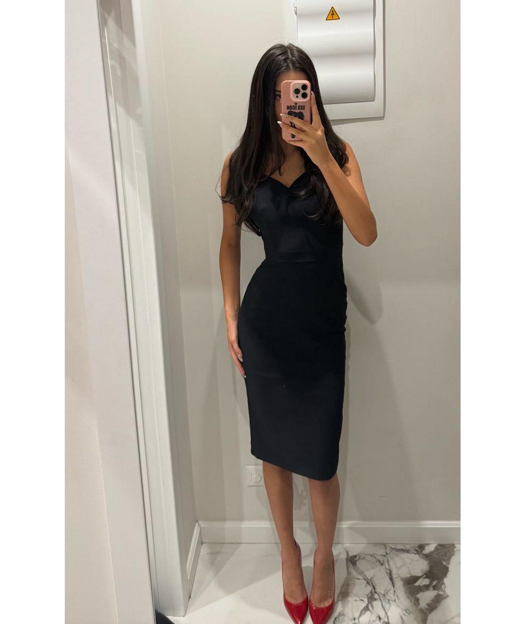 ALEXANDER MCQUEEN Черное вискозное коктейльное платье, фото 6
