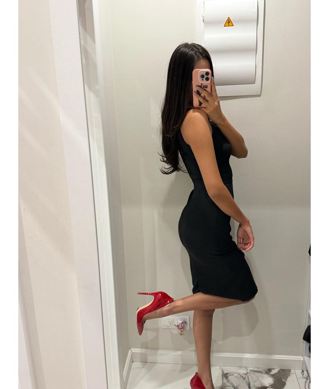 ALEXANDER MCQUEEN Черное вискозное коктейльное платье, фото 8