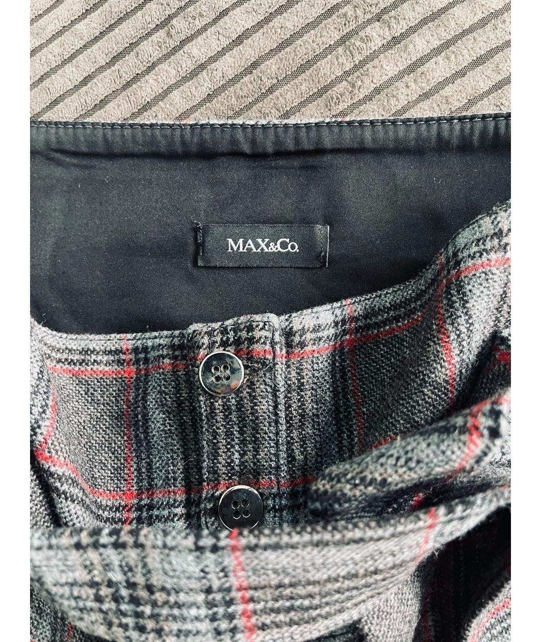 MAX&CO Серая шерстяная юбка мини, фото 5