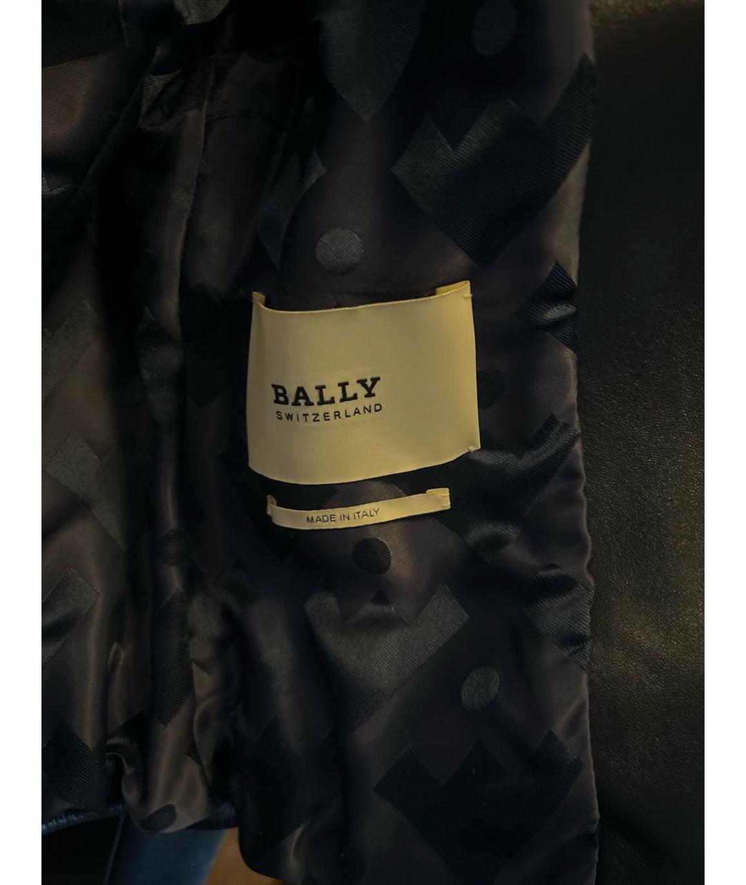 BALLY Темно-синяя кожаная куртка, фото 3