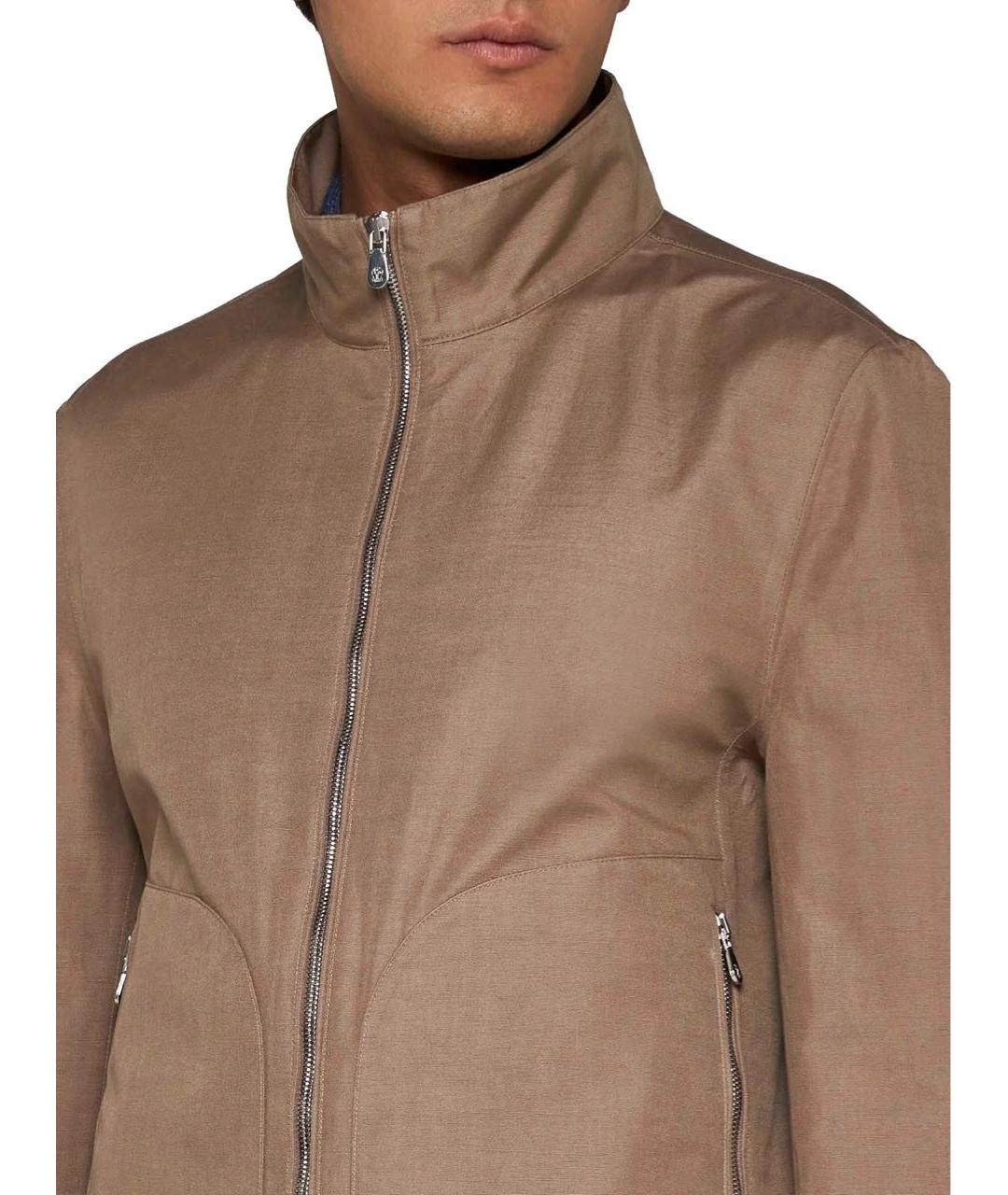 BRUNELLO CUCINELLI Коричневая льняная куртка, фото 4