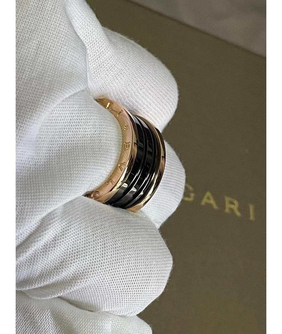 BVLGARI Черное кольцо из розового золота, фото 5