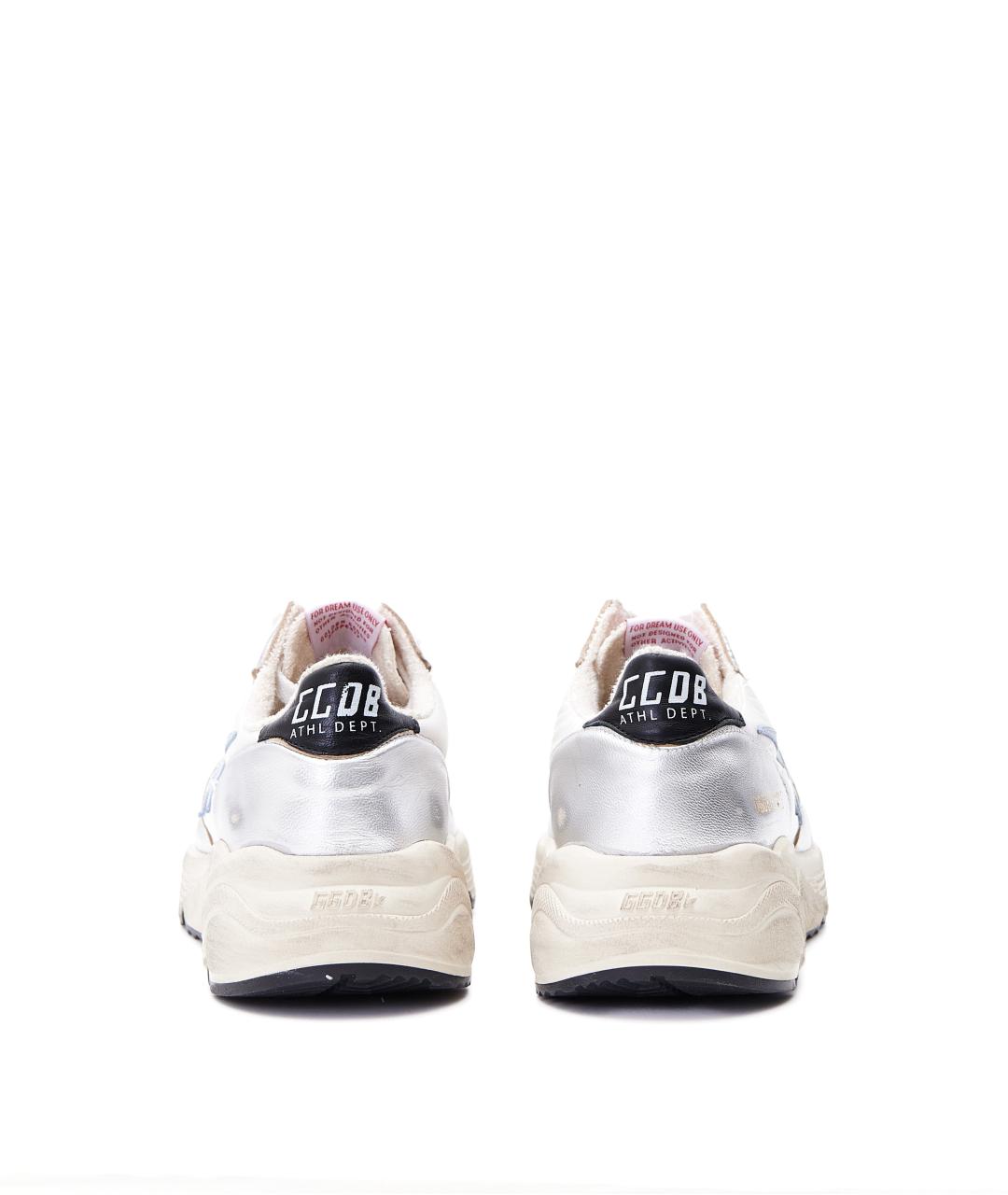 GOLDEN GOOSE DELUXE BRAND Серебряные кожаные кроссовки, фото 3