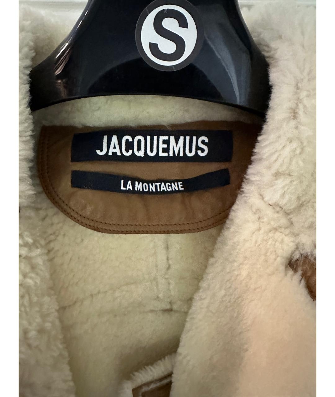 JACQUEMUS Коричневая меховая дубленка, фото 3