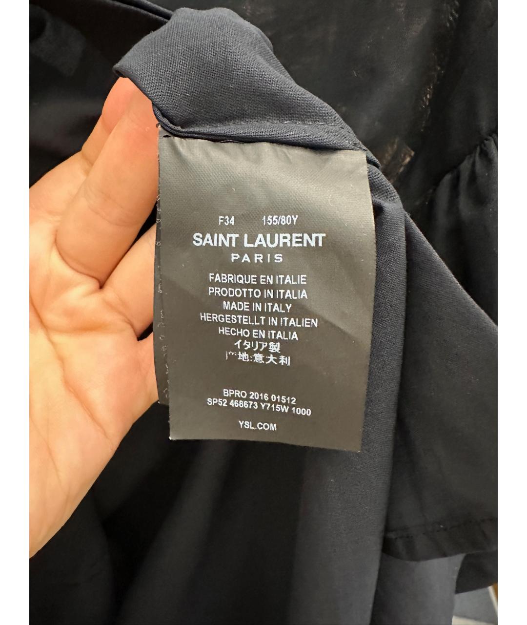 SAINT LAURENT Черная хлопковая блузы, фото 6