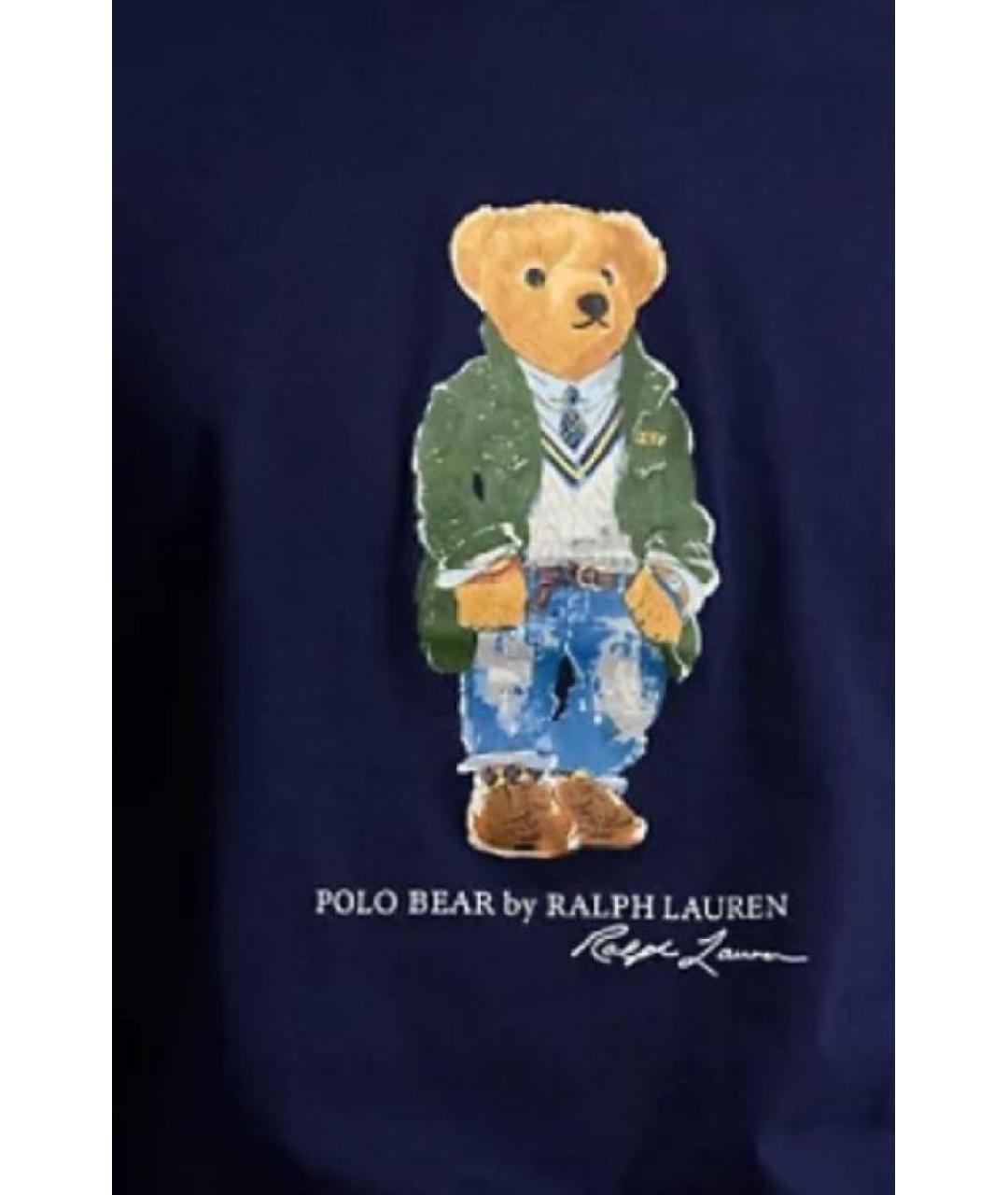 POLO RALPH LAUREN Темно-синяя хлопковая футболка, фото 5