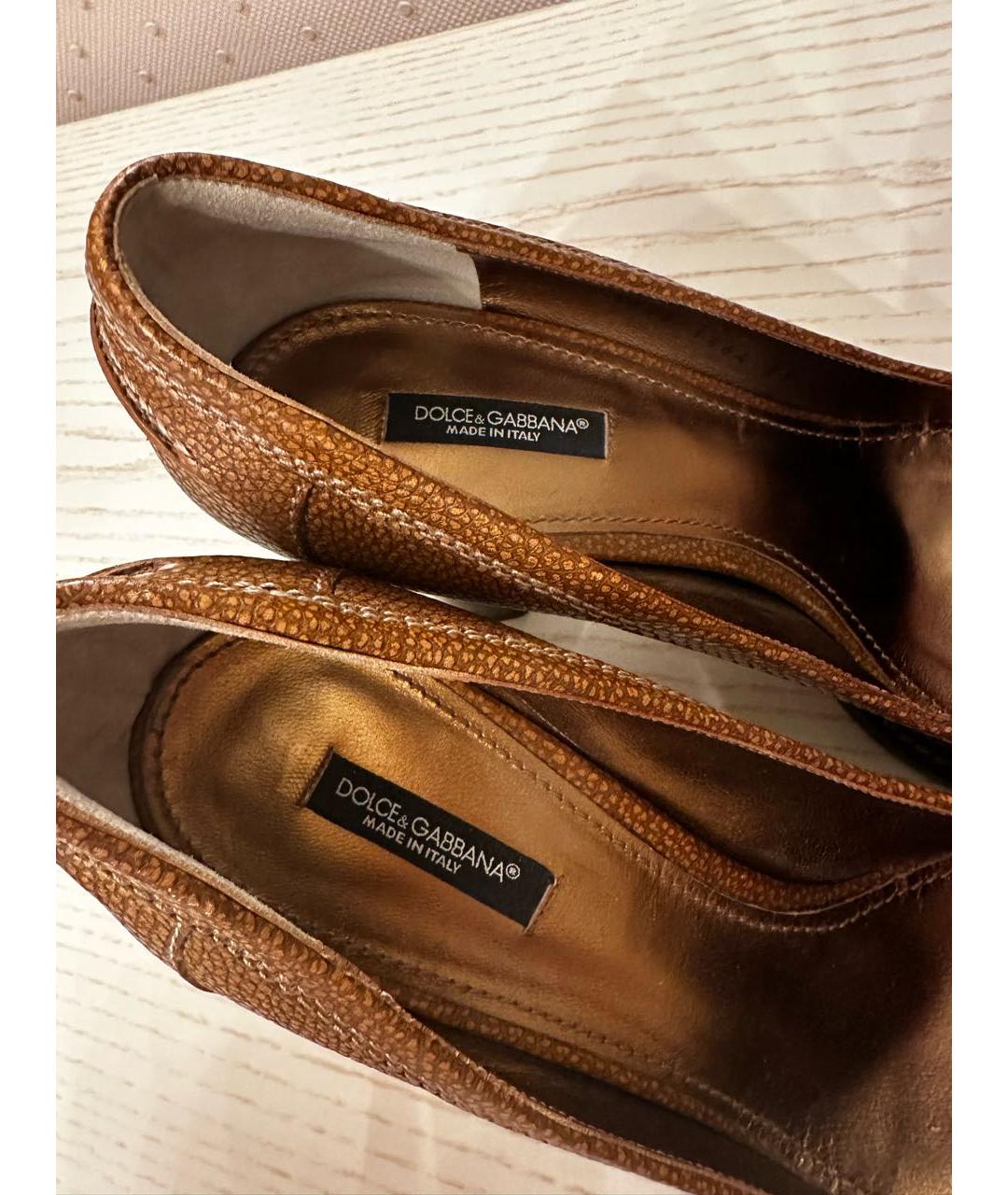 DOLCE&GABBANA Коричневые кожаные туфли, фото 3