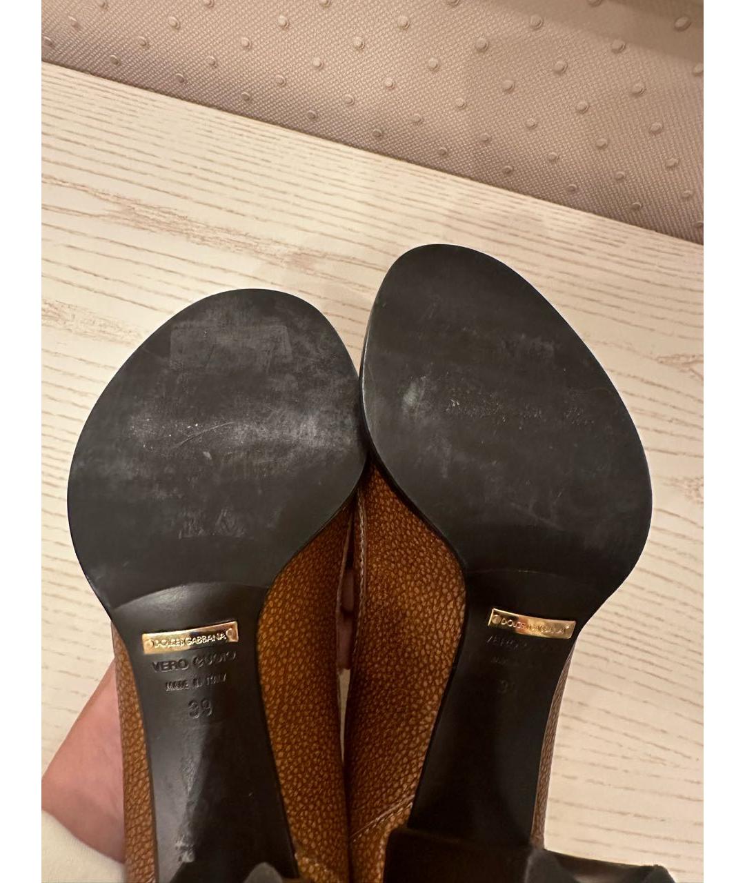 DOLCE&GABBANA Коричневые кожаные туфли, фото 7