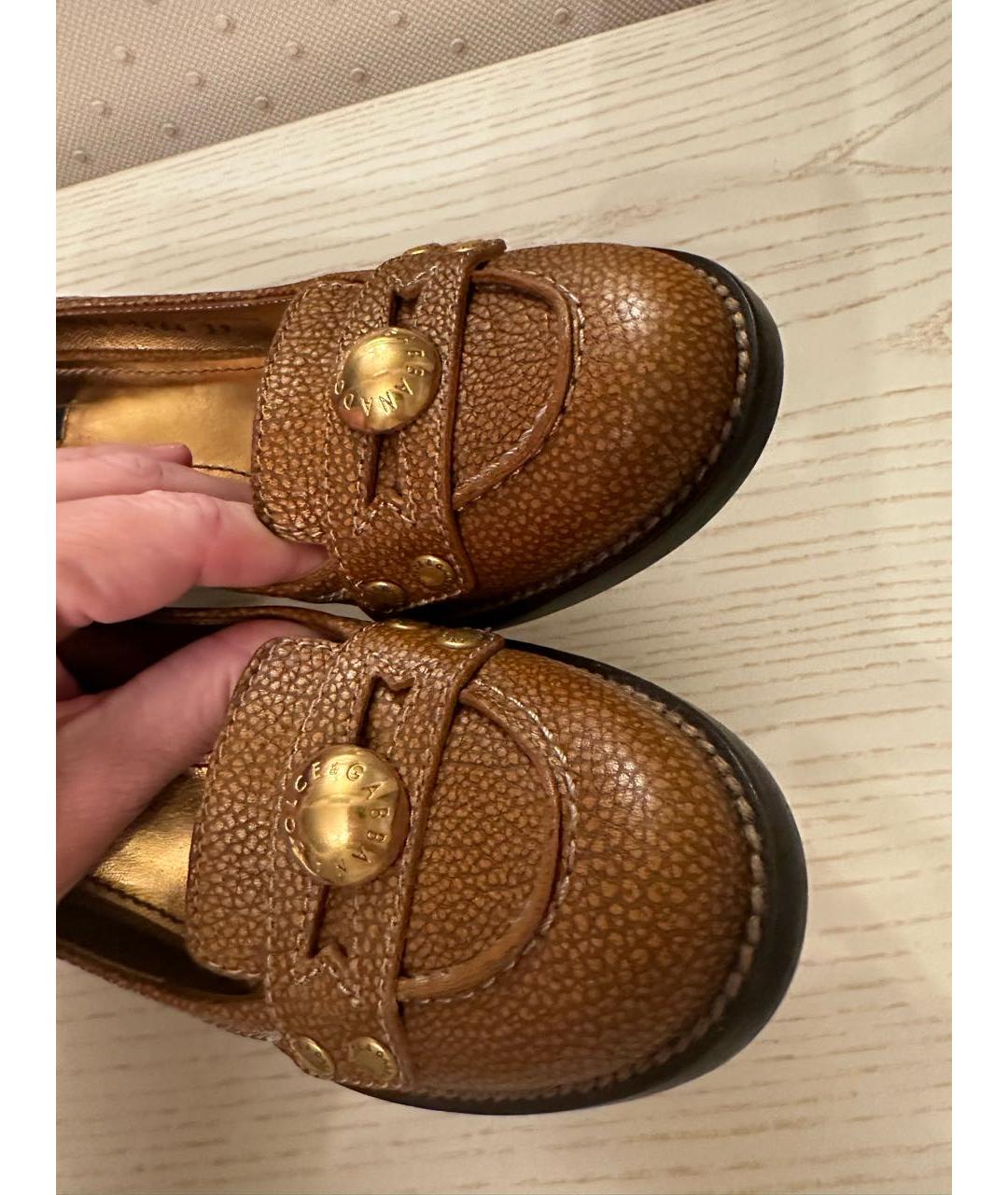 DOLCE&GABBANA Коричневые кожаные туфли, фото 4