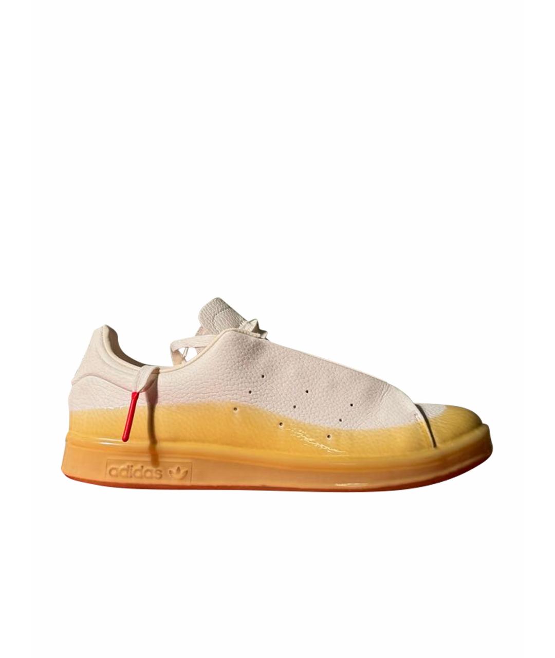 ADIDAS Белые кожаные низкие кроссовки / кеды, фото 1