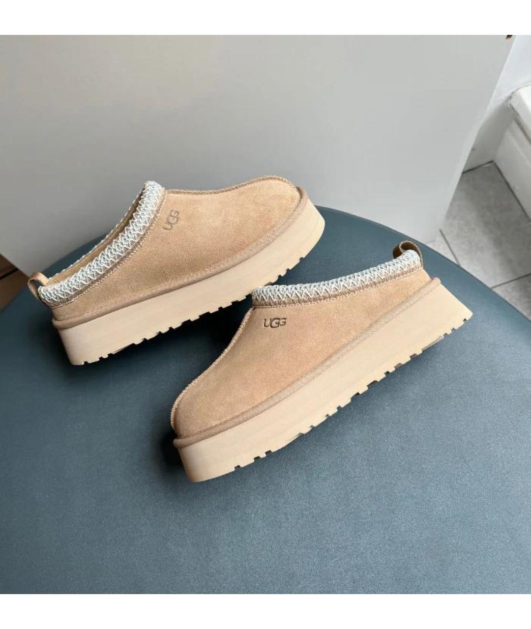 UGG AUSTRALIA Бежевые замшевые ботинки, фото 6