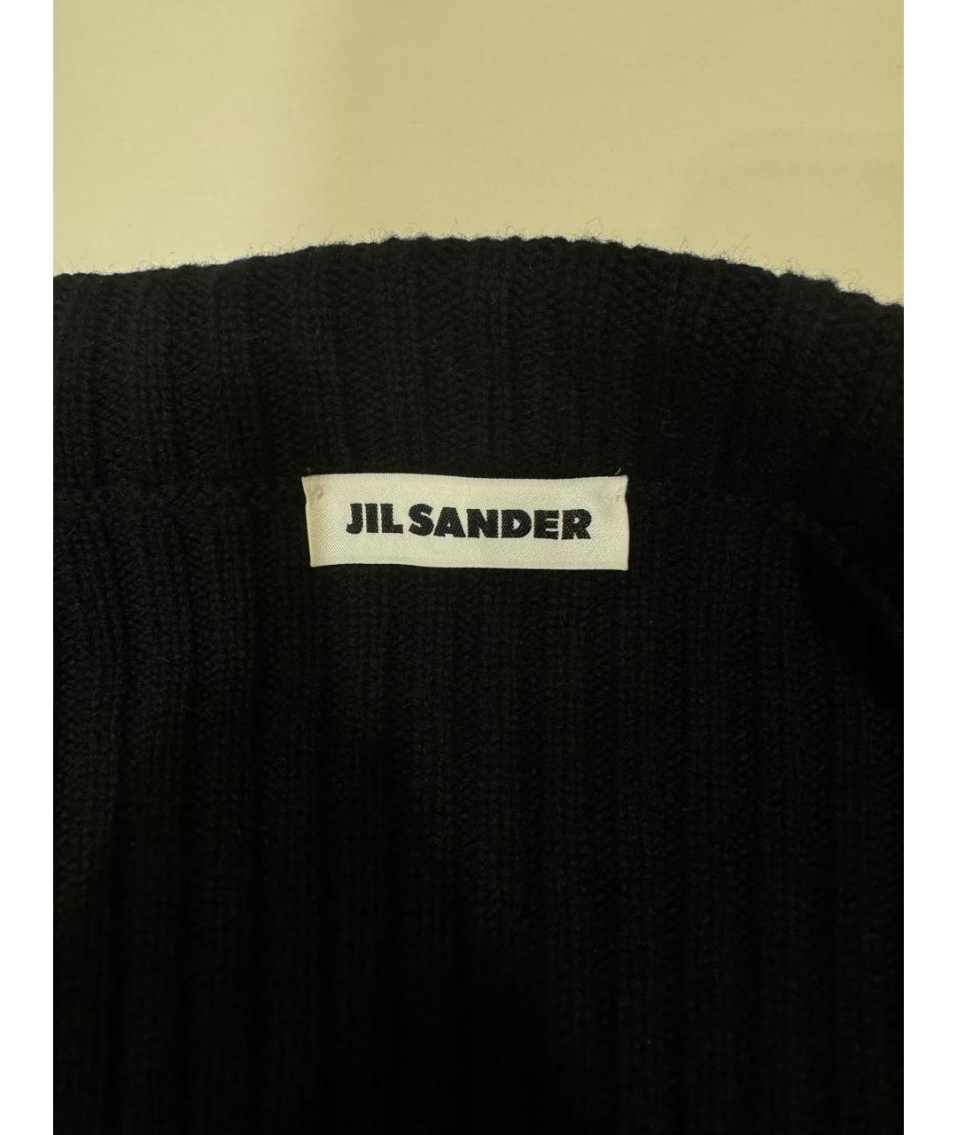 JIL SANDER Черный хлопковый кардиган, фото 3