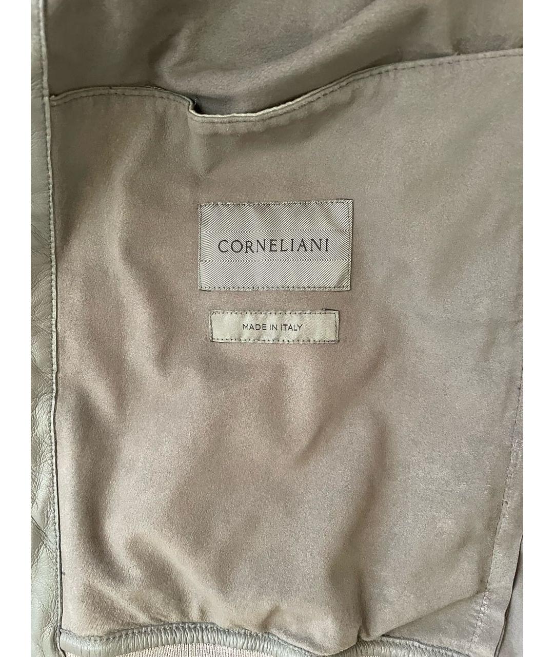 CORNELIANI Серая кожаная куртка, фото 3