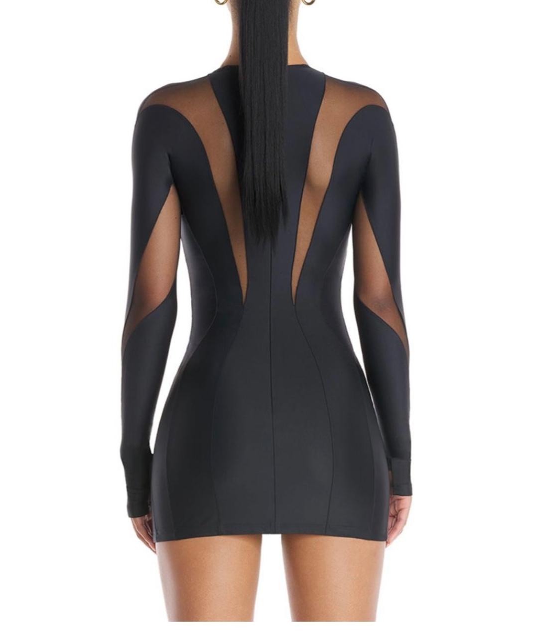 MUGLER Черное синтетическое коктейльное платье, фото 4