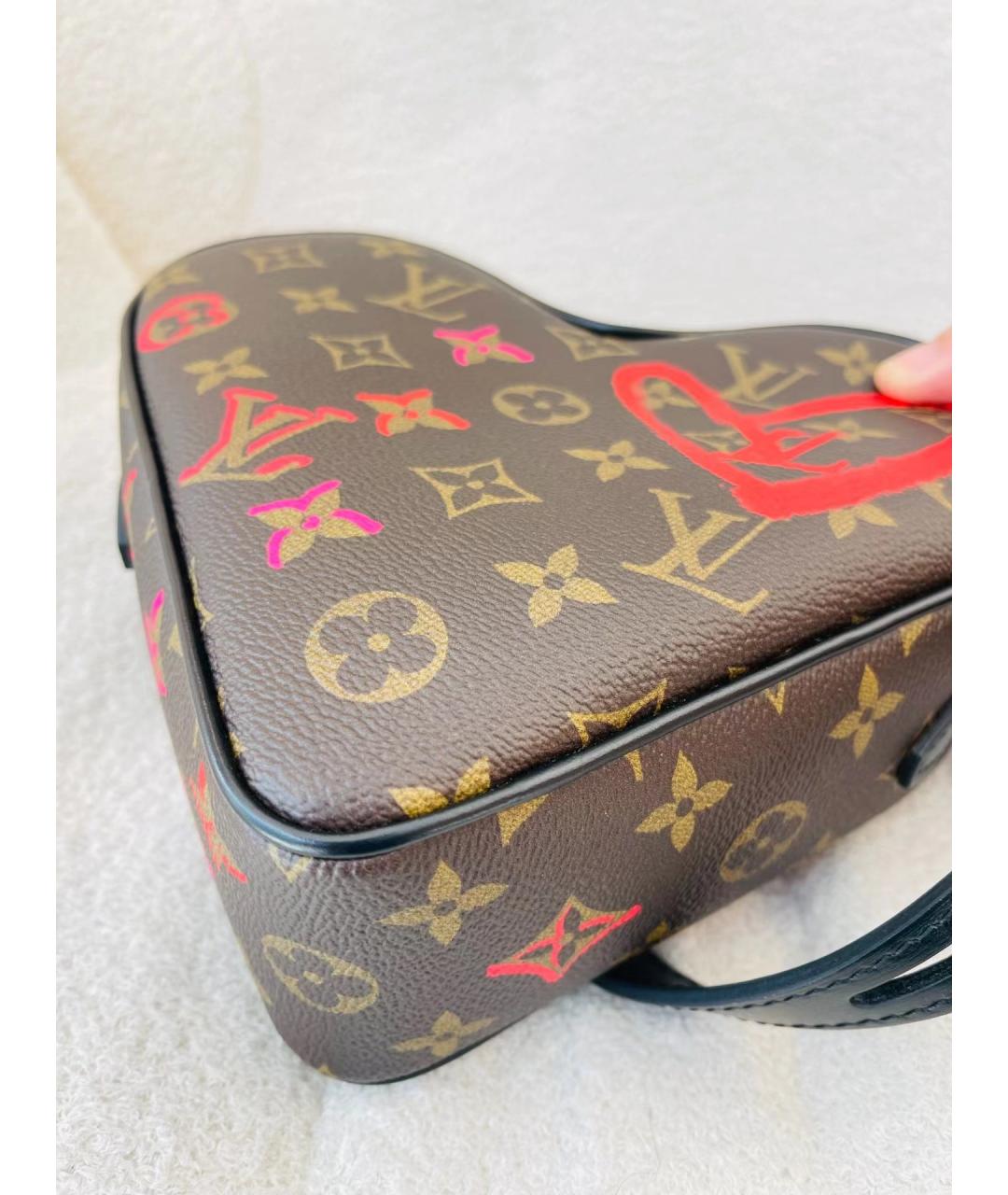 LOUIS VUITTON Коричневая кожаная сумка через плечо, фото 6