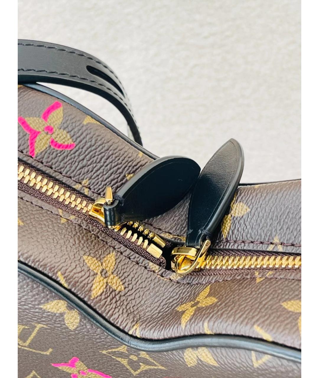 LOUIS VUITTON Коричневая кожаная сумка через плечо, фото 4
