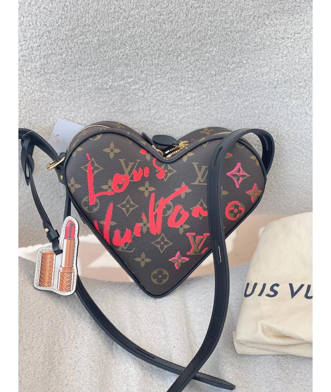 LOUIS VUITTON Коричневая кожаная сумка через плечо, фото 7