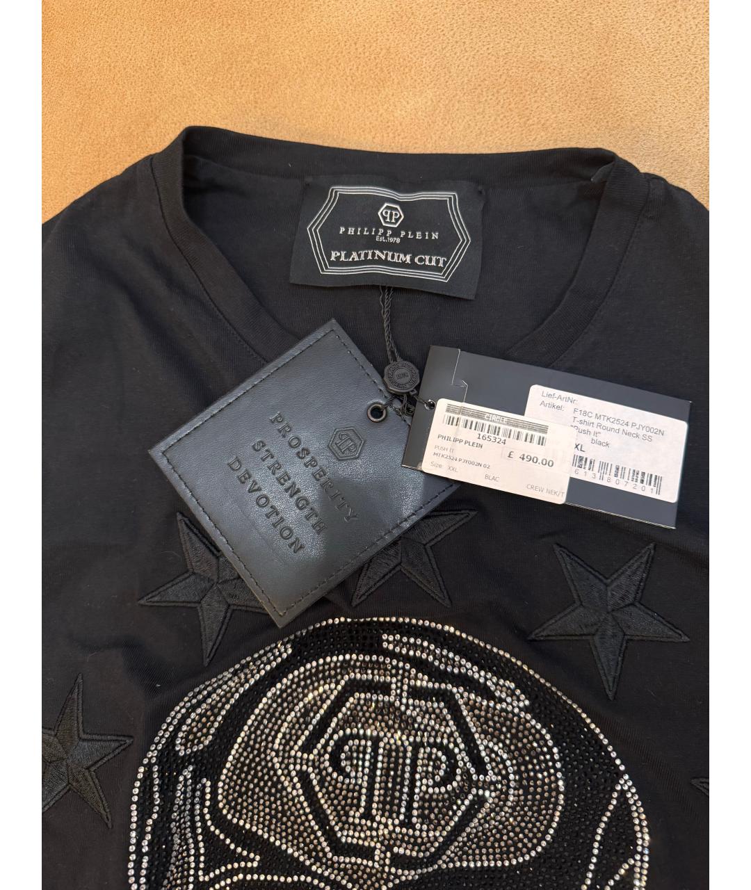 PHILIPP PLEIN Черная хлопковая футболка, фото 3