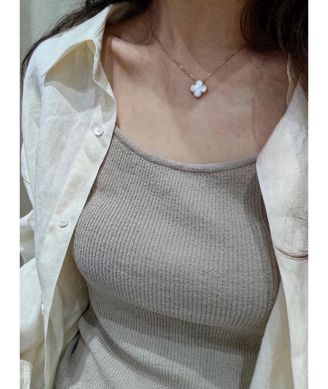 VAN CLEEF & ARPELS Белая подвеска из желтого золота, фото 5