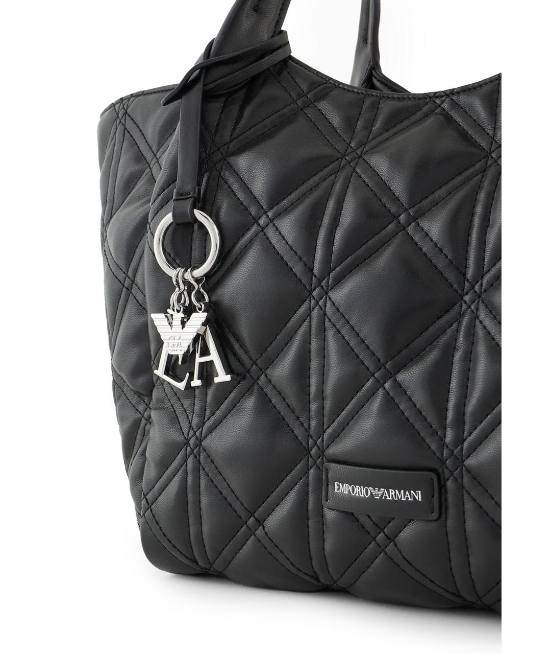 EMPORIO ARMANI Черная сумка тоут, фото 4