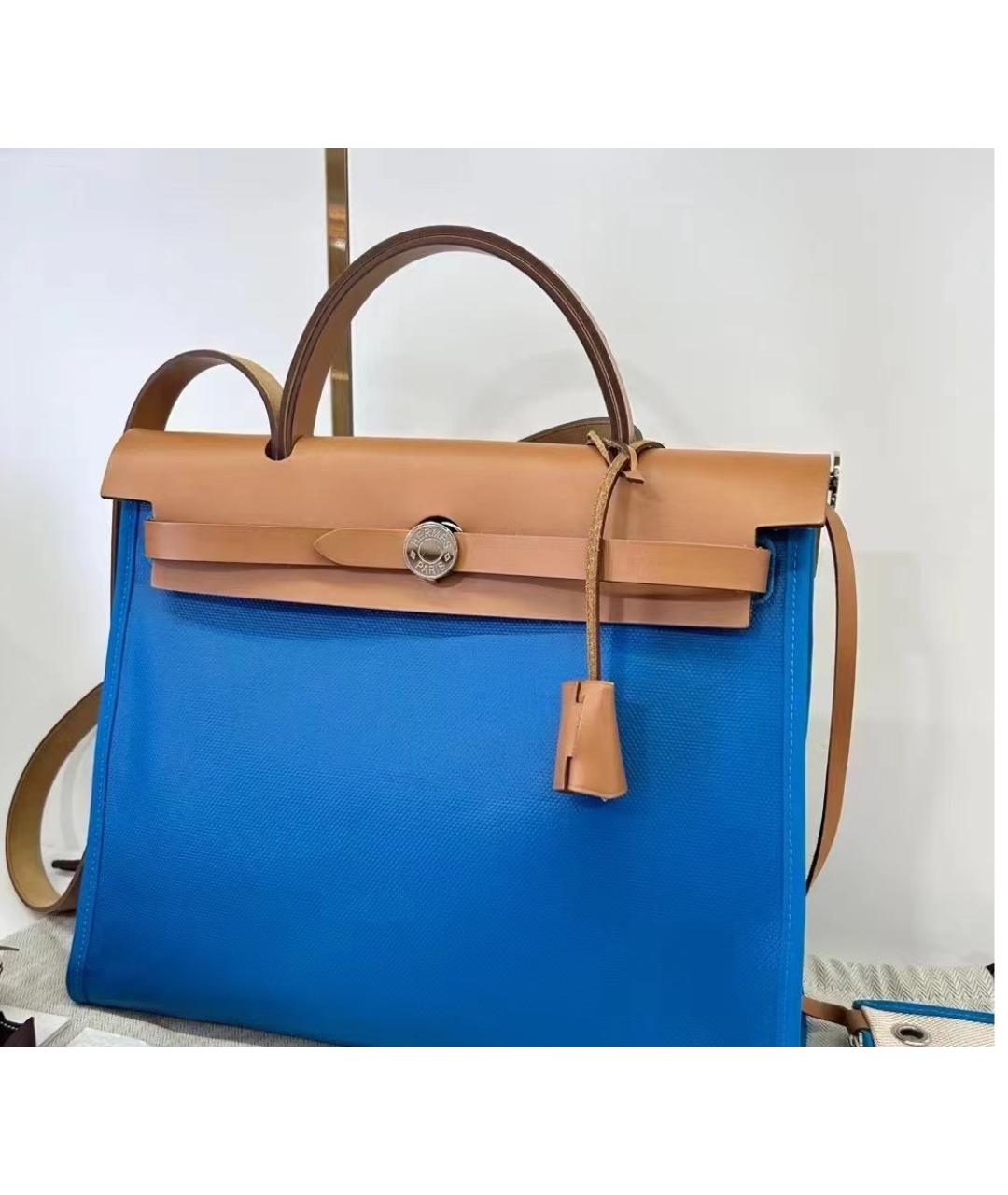 HERMES Синяя сумка с короткими ручками, фото 2