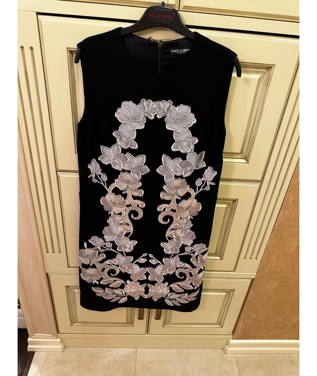 DOLCE&GABBANA Черное вискозное повседневное платье, фото 2