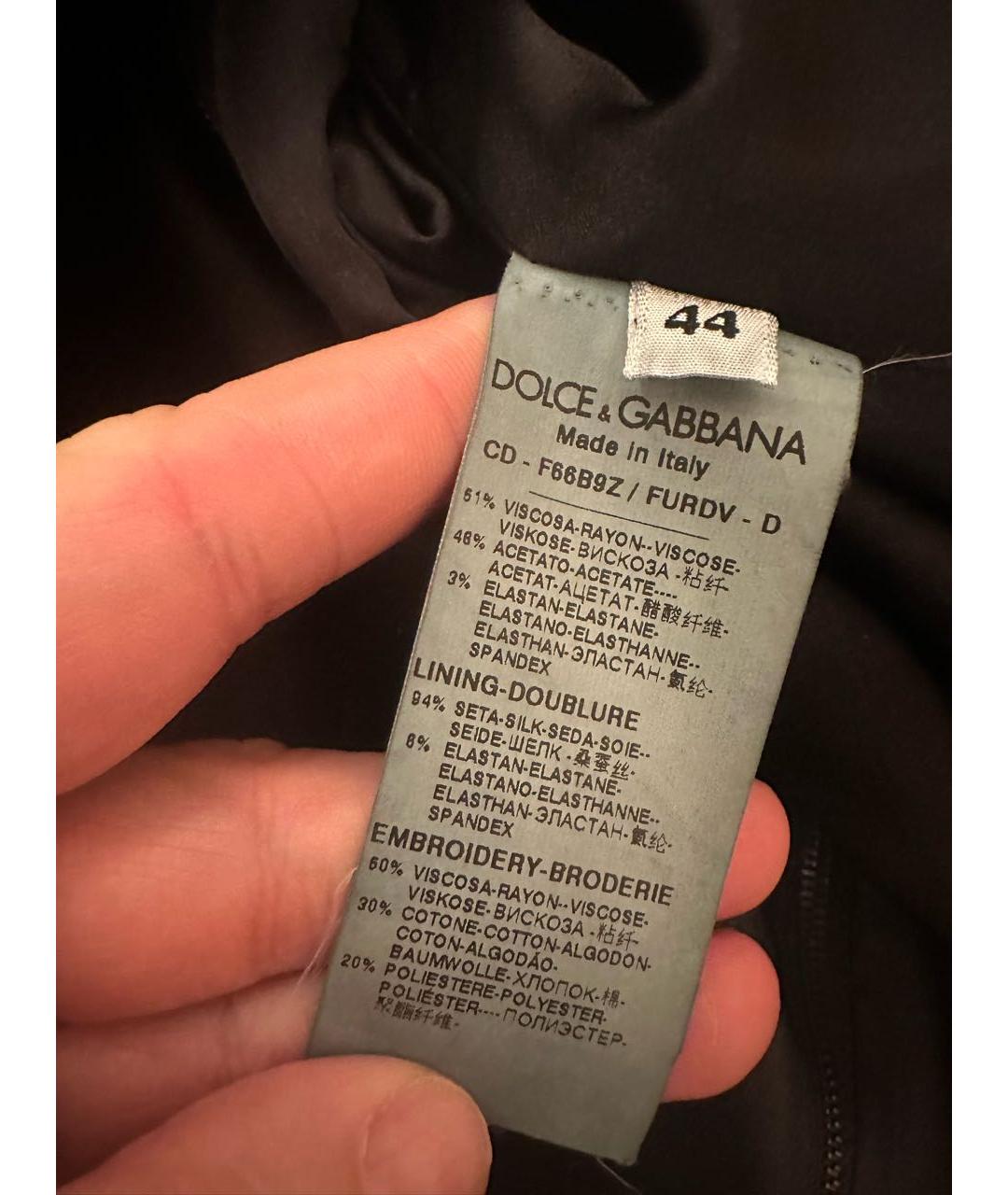 DOLCE&GABBANA Черное вискозное повседневное платье, фото 7
