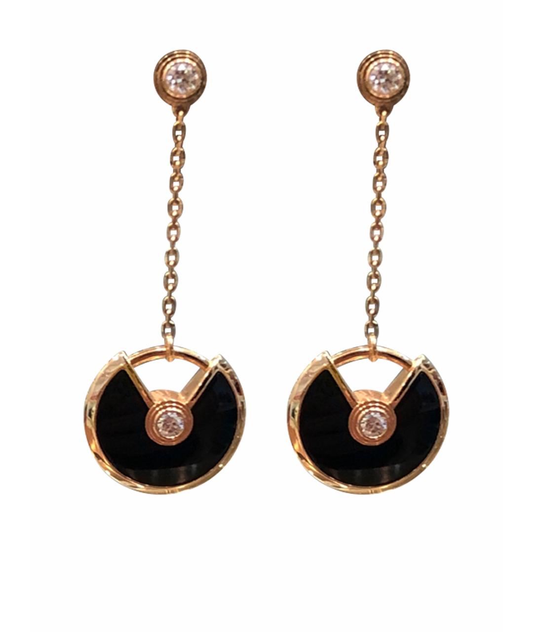 CARTIER Черные серьги из розового золота, фото 1