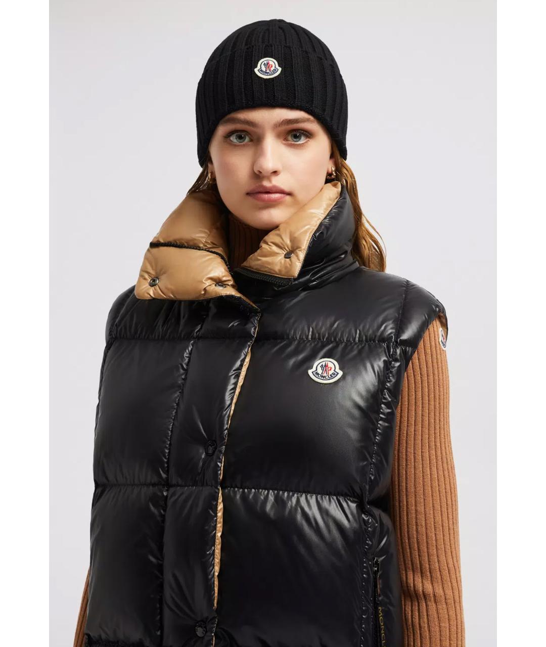 MONCLER Черная шапка, фото 4