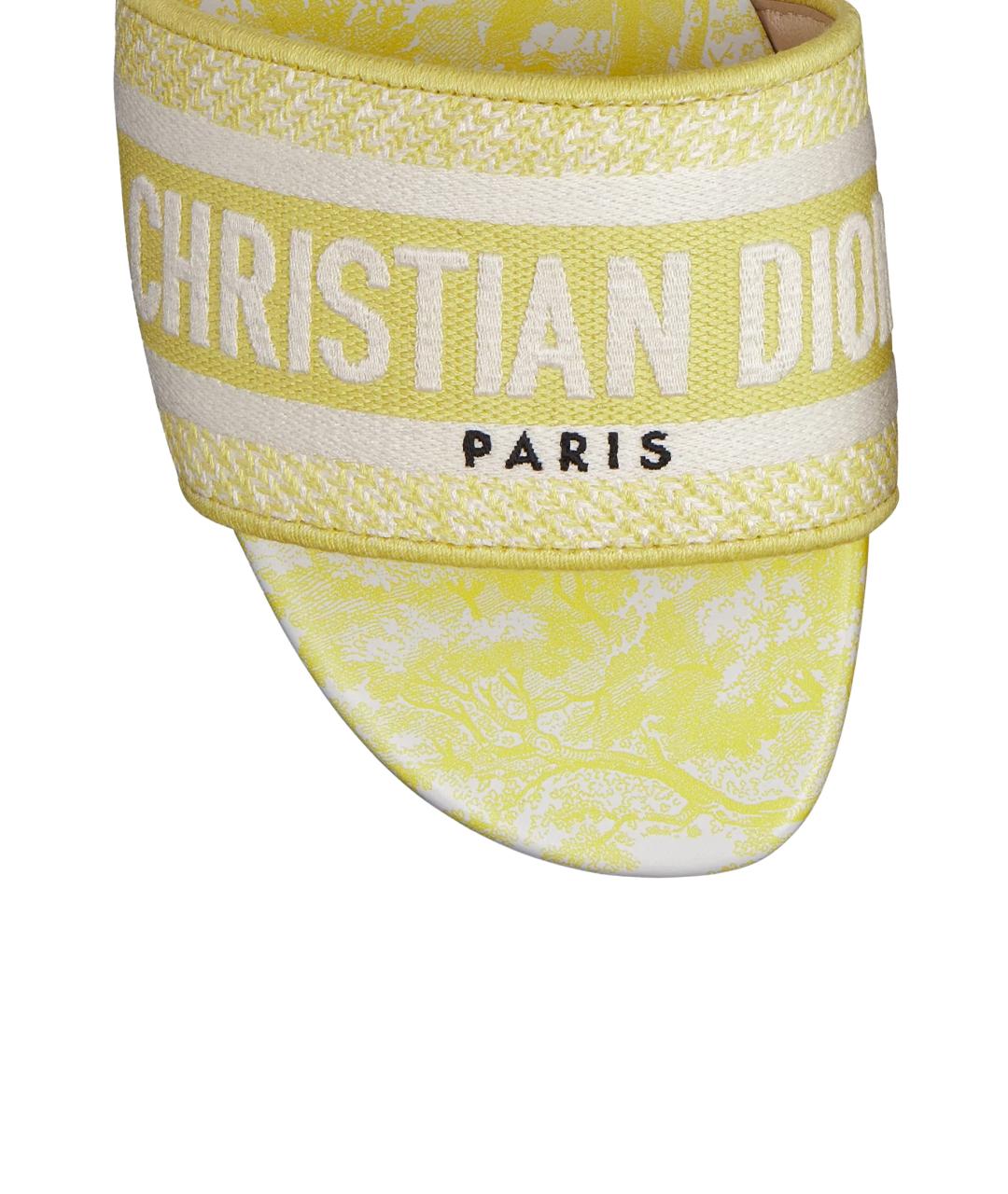 CHRISTIAN DIOR Желтые шлепанцы, фото 4