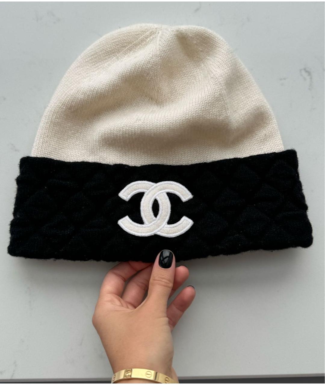CHANEL Черная кашемировая шапка, фото 5